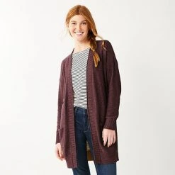 Women's Sonoma Goods For Life® Favorite Long Sleeve Cardigan Burgundy -Sonoma Goods For Life Shop unnamed file 3163