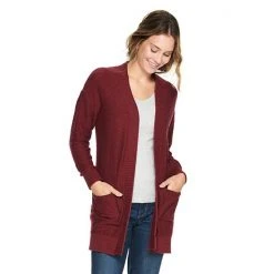 Women's Sonoma Goods For Life® Favorite Long Sleeve Cardigan Burgundy -Sonoma Goods For Life Shop unnamed file 3169