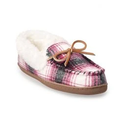 Women's Sonoma Goods For Life® Plaid Felt Moccasins Dark Pink Ivory Plaid -Sonoma Goods For Life Shop unnamed file 3277