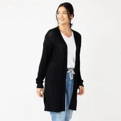 Petite Sonoma Goods For Life® Favorite Long Sleeve Cardigan Black -Sonoma Goods For Life Shop unnamed file 3379