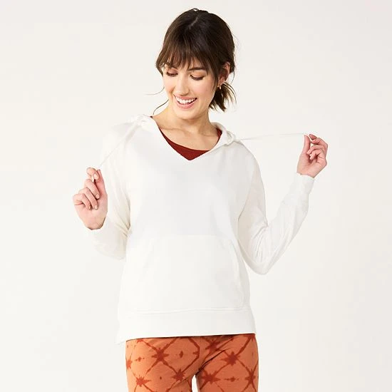 Women's Sonoma Goods For Life® Supersoft Splitneck Hoodie Cream 3 Women's Sonoma Goods For Life® Supersoft Splitneck Hoodie Cream