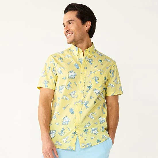 Men's Sonoma Goods For Life® Short Sleeve Perfect Length Button-Down Shirt Olive Waves 9 Men's Sonoma Goods For Life® Short Sleeve Perfect Length Button-Down Shirt Olive Waves - Image 7