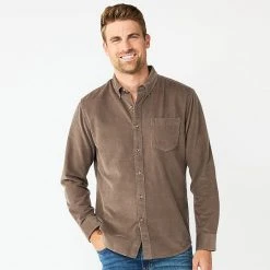 Men's Sonoma Goods For Life® Perfect-Length Button-Down Shirt Blue Plaid Check -Sonoma Goods For Life Shop unnamed file 349
