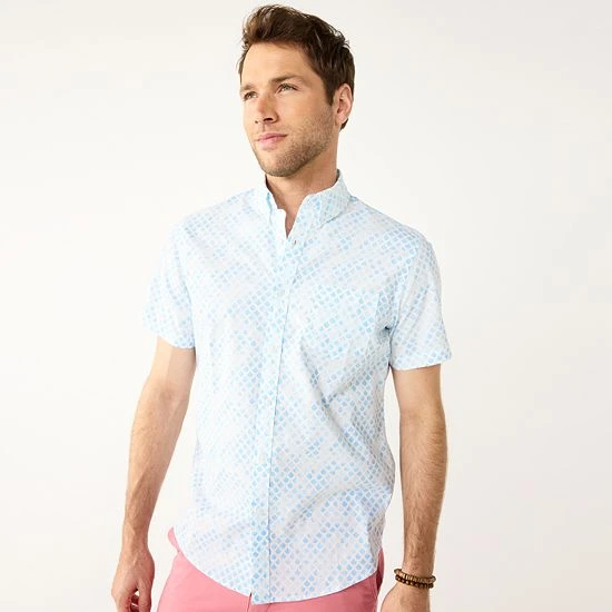 Men's Sonoma Goods For Life® Short Sleeve Perfect Length Button-Down Shirt Olive Waves 12 Men's Sonoma Goods For Life® Short Sleeve Perfect Length Button-Down Shirt Olive Waves - Image 10