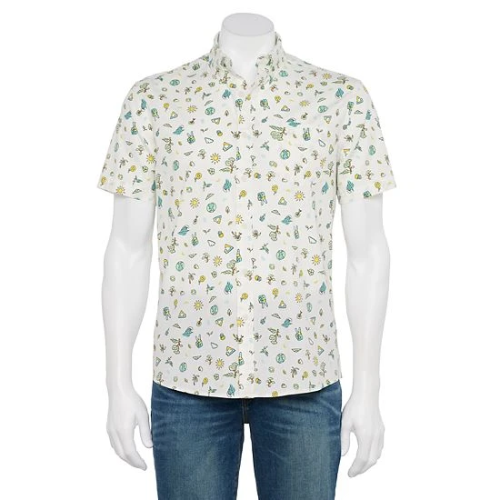 Men's Sonoma Goods For Life® Short Sleeve Perfect Length Button-Down Shirt Olive Waves 17 Men's Sonoma Goods For Life® Short Sleeve Perfect Length Button-Down Shirt Olive Waves - Image 15