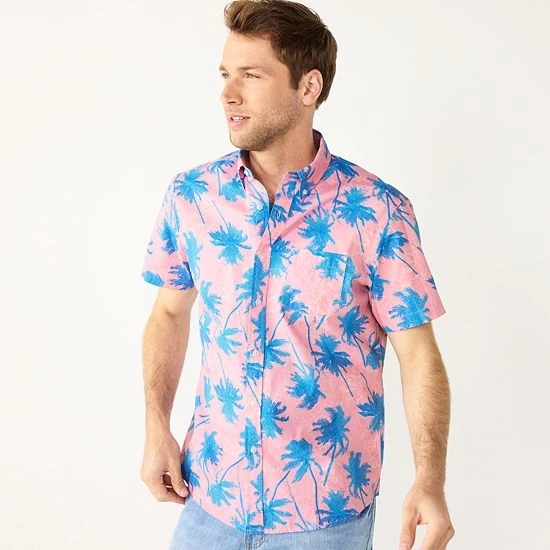 Men's Sonoma Goods For Life® Short Sleeve Perfect Length Button-Down Shirt Olive Waves 19 Men's Sonoma Goods For Life® Short Sleeve Perfect Length Button-Down Shirt Olive Waves - Image 17