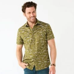 Men's Sonoma Goods For Life® Short Sleeve Perfect Length Button-Down Shirt Olive Waves 41 Men's Sonoma Goods For Life® Short Sleeve Perfect Length Button-Down Shirt Olive Waves -Sonoma Goods For Life Shop unnamed file 3502