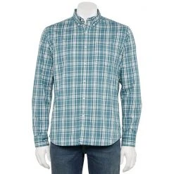 Men's Sonoma Goods For Life® Perfect-Length Button-Down Shirt Blue Plaid Check -Sonoma Goods For Life Shop unnamed file 357