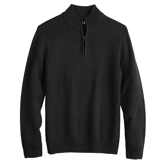 Men's Sonoma Goods For Life® Quarter-Zip Sweater Black 4 Men's Sonoma Goods For Life® Quarter-Zip Sweater Black - Image 2