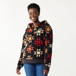 Women's Sonoma Goods For Life® Henley Sherpa Hoodie Mauve