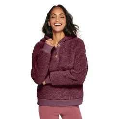 Women's Sonoma Goods For Life® Henley Sherpa Hoodie Mauve -Sonoma Goods For Life Shop unnamed file 3655