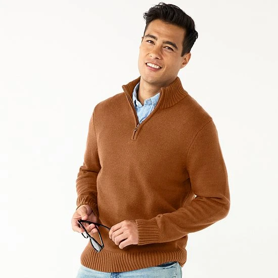 Men's Sonoma Goods For Life® Quarter-Zip Sweater Black 8 Men's Sonoma Goods For Life® Quarter-Zip Sweater Black - Image 6