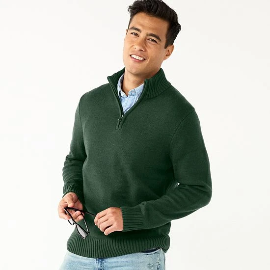 Men's Sonoma Goods For Life® Quarter-Zip Sweater Black 9 Men's Sonoma Goods For Life® Quarter-Zip Sweater Black - Image 7