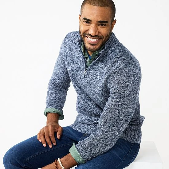 Men's Sonoma Goods For Life® Quarter-Zip Sweater Black 10 Men's Sonoma Goods For Life® Quarter-Zip Sweater Black - Image 8