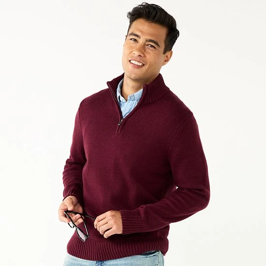 Men's Sonoma Goods For Life® Quarter-Zip Sweater Black 11 Men's Sonoma Goods For Life® Quarter-Zip Sweater Black - Image 9