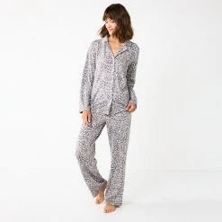 Women's Sonoma Goods For Life® Velour Pajama Shirt & Pajama Pants Sleep Set Black Leopard -Sonoma Goods For Life Shop unnamed file 3761