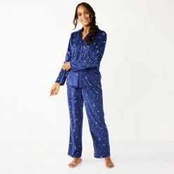 Women's Sonoma Goods For Life® Velour Pajama Shirt & Pajama Pants Sleep Set Black Leopard -Sonoma Goods For Life Shop unnamed file 3763