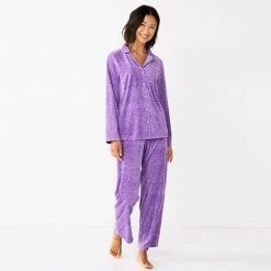 Women's Sonoma Goods For Life® Velour Pajama Shirt & Pajama Pants Sleep Set Black Leopard -Sonoma Goods For Life Shop unnamed file 3766