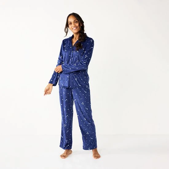Petite Sonoma Goods For Life® Velour Pajama Shirt & Pajama Pants Sleep Set Ivory Fun Fisle 6 Petite Sonoma Goods For Life® Velour Pajama Shirt & Pajama Pants Sleep Set Ivory Fun Fisle - Image 4