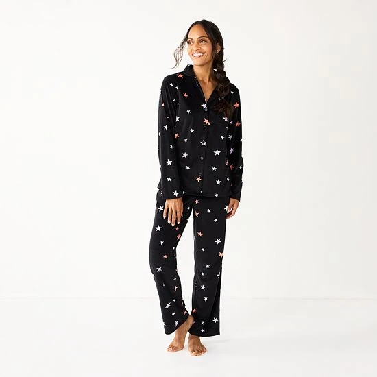Petite Sonoma Goods For Life® Velour Pajama Shirt & Pajama Pants Sleep Set Ivory Fun Fisle 8 Petite Sonoma Goods For Life® Velour Pajama Shirt & Pajama Pants Sleep Set Ivory Fun Fisle - Image 6