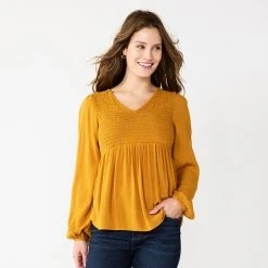 Petite Sonoma Goods For Life® Smocked Bodice Peasant Top Coral Mini Floral -Sonoma Goods For Life Shop unnamed file 3918