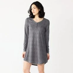 Women's Sonoma Goods For Life® Knit Henley Long Sleeve Sleepshirt Medium Charcoal 13 Women's Sonoma Goods For Life® Knit Henley Long Sleeve Sleepshirt Medium Charcoal -Sonoma Goods For Life Shop unnamed file 3949