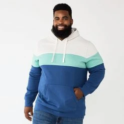 Sonoma Goods For Life Shop 24 Big & Tall Sonoma Goods For Life Colorblock Hoodie Blue Green Block