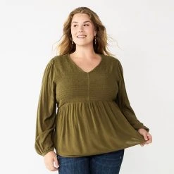 Plus Size Sonoma Goods For Life® Smocked Bodice Peasant Top Wine Red -Sonoma Goods For Life Shop unnamed file 4071