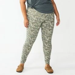 Plus Size Sonoma Goods For Life® Midrise Leggings Gray Geo Floral -Sonoma Goods For Life Shop unnamed file 409