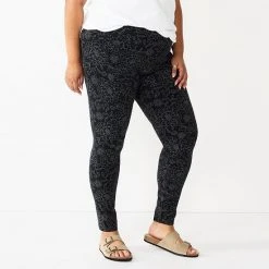 Plus Size Sonoma Goods For Life® Midrise Leggings Gray Geo Floral -Sonoma Goods For Life Shop unnamed file 410