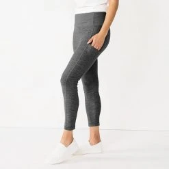 Women's Sonoma Goods For Life® Weekender High-Waisted 7/8 Leggings Gray Texture