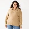 Plus Size Sonoma Goods For Life® Quarter Zip Sweater Mauve