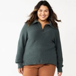 Plus Size Sonoma Goods For Life® Quarter Zip Sweater Mauve -Sonoma Goods For Life Shop unnamed file 4152