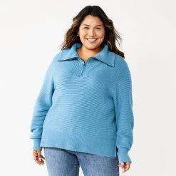 Plus Size Sonoma Goods For Life® Quarter Zip Sweater Mauve -Sonoma Goods For Life Shop unnamed file 4156
