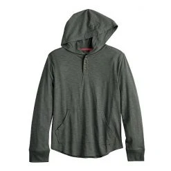 Boys 8-20 Sonoma Goods For Life® Supersoft Henley Hoodie In Regular & Husky Strawberry Parlor