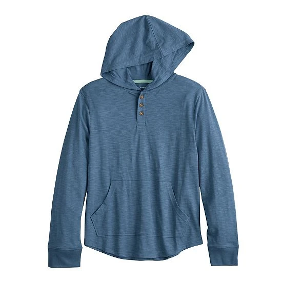 Boys 8-20 Sonoma Goods For Life® Supersoft Henley Hoodie In Regular & Husky Strawberry Parlor 6 Boys 8-20 Sonoma Goods For Life® Supersoft Henley Hoodie In Regular & Husky Strawberry Parlor - Image 4