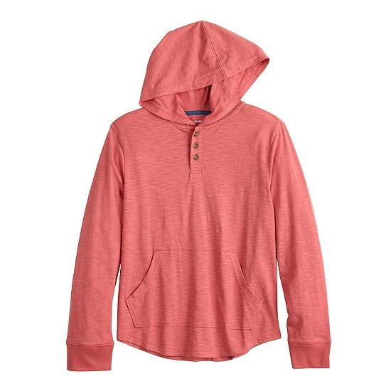 Boys 8-20 Sonoma Goods For Life® Supersoft Henley Hoodie In Regular & Husky Strawberry Parlor 7 Boys 8-20 Sonoma Goods For Life® Supersoft Henley Hoodie In Regular & Husky Strawberry Parlor - Image 5