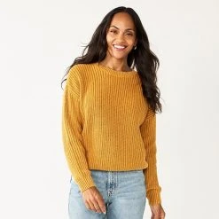 Women's Sonoma Goods For Life® Textured Drop-Shoulder Sweater Blue -Sonoma Goods For Life Shop unnamed file 435