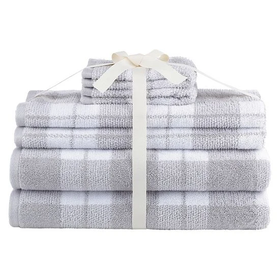 Sonoma Goods For Life® Buffalo Check Hygro Plaid Towel Set Gray And White 5 Sonoma Goods For Life® Buffalo Check Hygro Plaid Towel Set Gray And White - Image 3