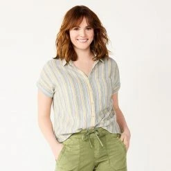 Women's Sonoma Goods For Life® Button-Front Shirt Beige Brown Geo -Sonoma Goods For Life Shop unnamed file 4470