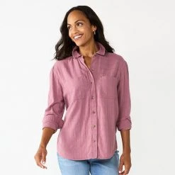 Women's Sonoma Goods For Life® Relaxed Button Down Shirt White Gauze -Sonoma Goods For Life Shop unnamed file 4501