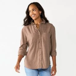 Women's Sonoma Goods For Life® Relaxed Button Down Shirt White Gauze -Sonoma Goods For Life Shop unnamed file 4502