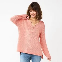 Women's Sonoma Goods For Life® Cozy Henley Sweater Brown -Sonoma Goods For Life Shop unnamed file 4528