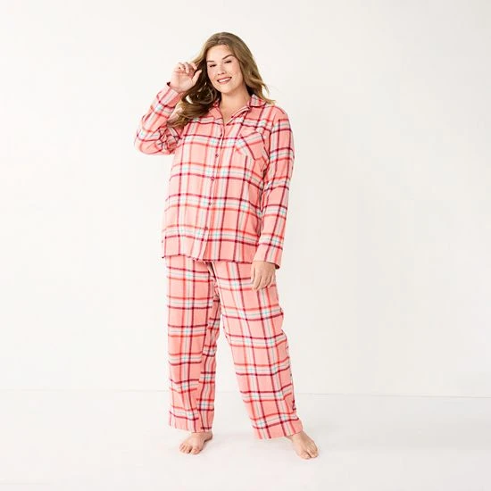 Plus Size Sonoma Goods For Life® Flannel Pajama Shirt & Pajama Pants Sleep Set Ivory Festive Plaid 7 Plus Size Sonoma Goods For Life® Flannel Pajama Shirt & Pajama Pants Sleep Set Ivory Festive Plaid - Image 5