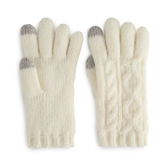 Women's Sonoma Goods For Life® Cable Knit Gloves Ivory 8 Women's Sonoma Goods For Life® Cable Knit Gloves Ivory - Image 6