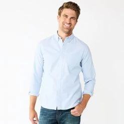 Men's Sonoma Goods For Life® Slim Perfect-Length Button-Down Shirt Blue Oxford -Sonoma Goods For Life Shop unnamed file 4600