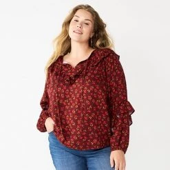 Plus Size Sonoma Goods For Life® Ruffle Peasant Top Sage Green Floral -Sonoma Goods For Life Shop unnamed file 4612
