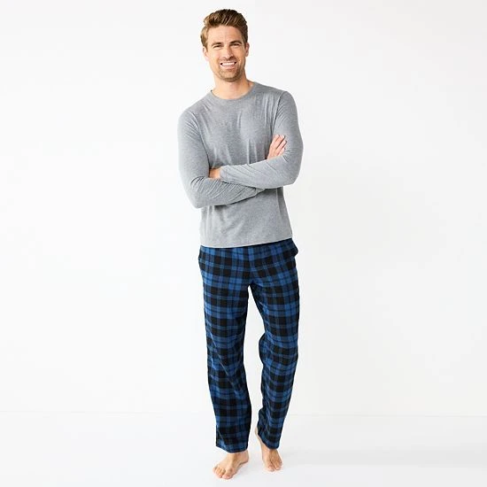 Men's Sonoma Goods For Life® Top & Flannel Pants Pajama Set Navy Red Blue 15 Men's Sonoma Goods For Life® Top & Flannel Pants Pajama Set Navy Red Blue - Image 13