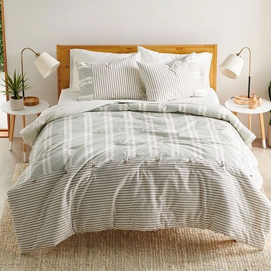 Sonoma Goods For Life® Hastings Sage And Gray Stripe Comforter Set With Shams 3 Sonoma Goods For Life® Hastings Sage And Gray Stripe Comforter Set With Shams