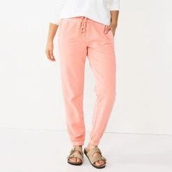 Women's Sonoma Goods For Life® Cinched Knit Jogger Pants Coral -Sonoma Goods For Life Shop unnamed file 485